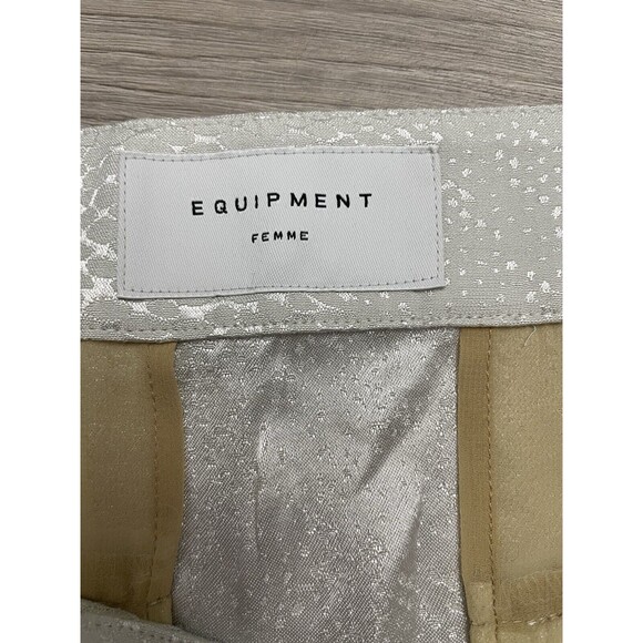 New NWT Women's Equipment Femme Charlyne Trouser Pants Silver Gray Size crop  12 - Picture 7 of 12